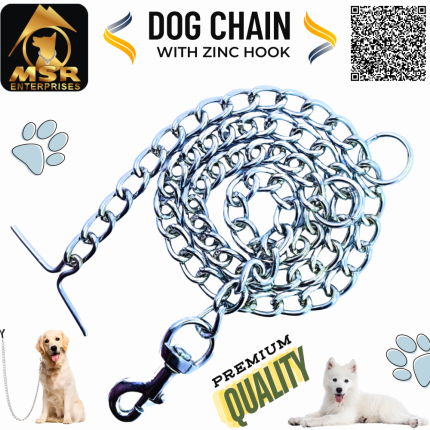 Plain twisted iron dog chain with zinc hook