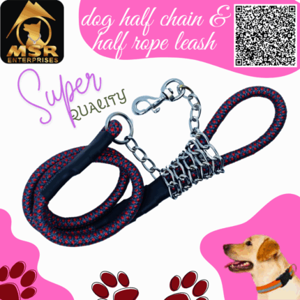 Dog half chain&half rope leash